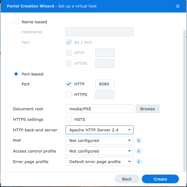 HTTP Port based host